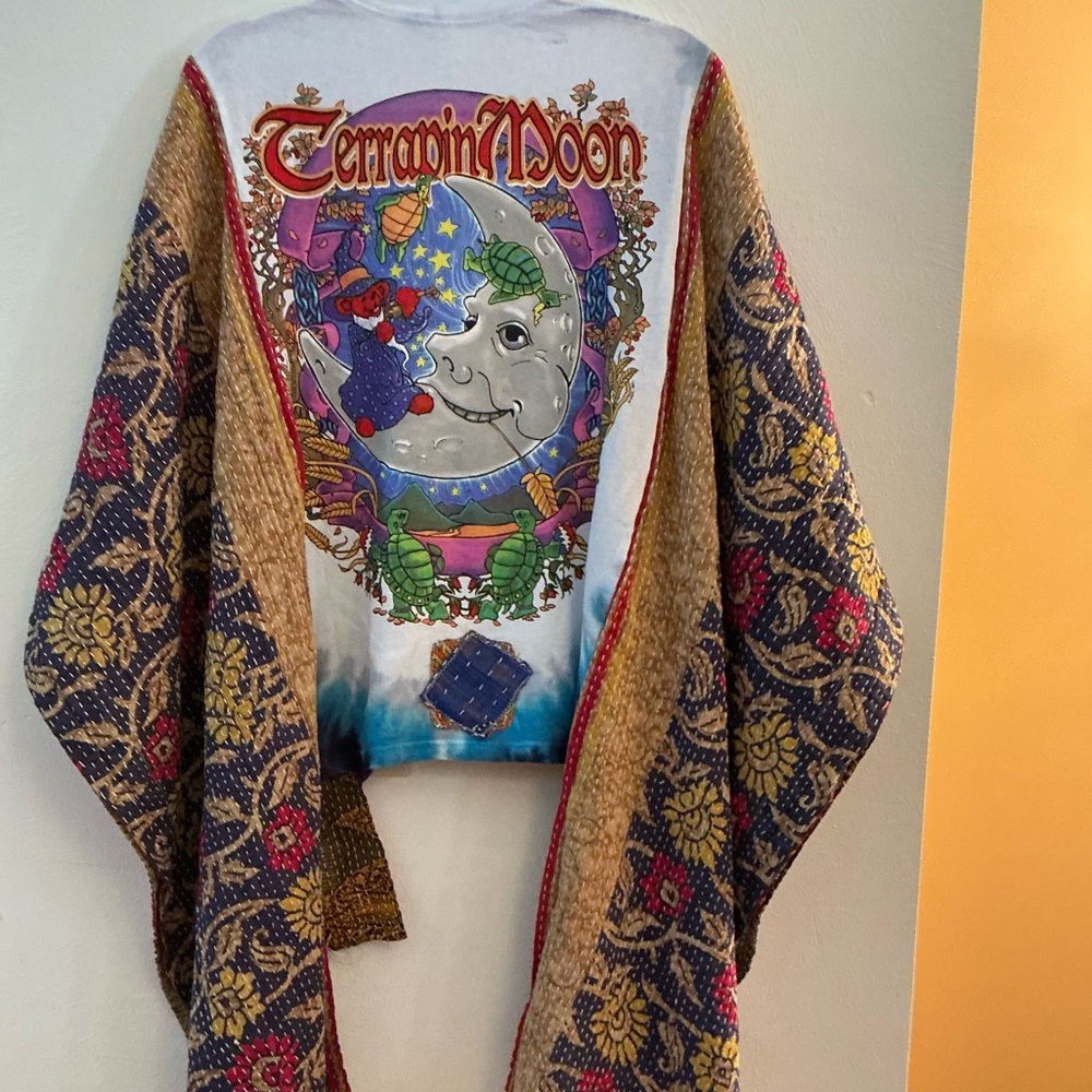 GRATEFUL DEAD Oversized Poncho-Style Top Handmade One of a Kind Pockets ONE SIZE - Picture 6 of 6